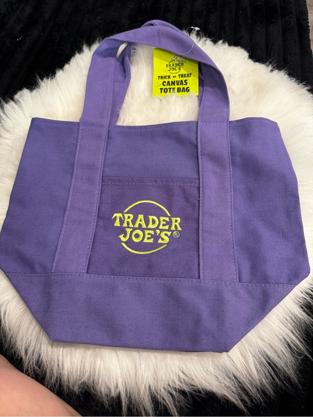 Trader Joe's Purple Canvas Tote Bag